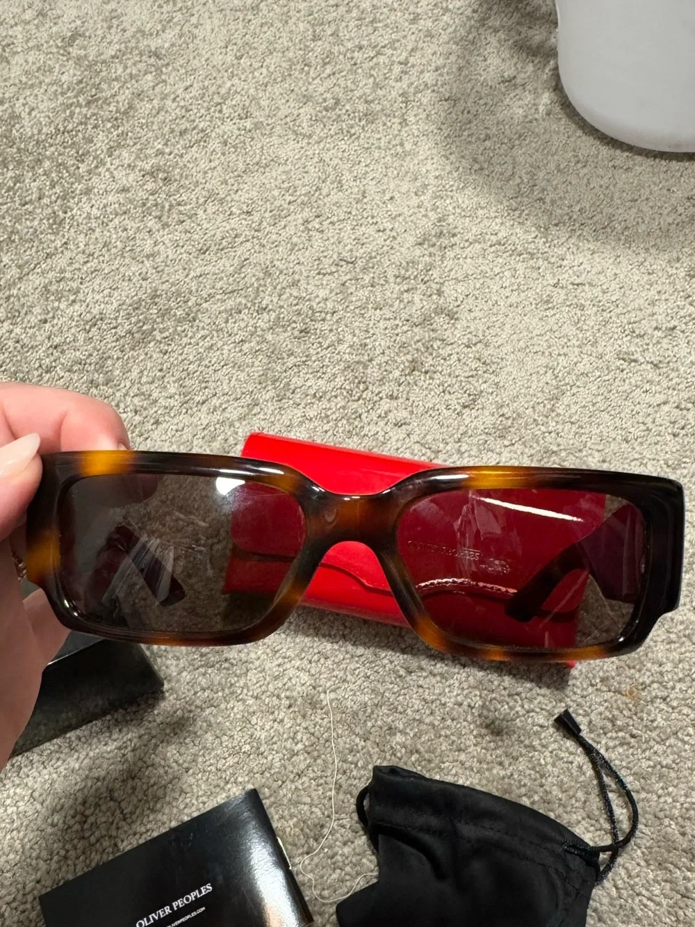 Oliver Peoples x Khaite 1995C Sunglasses in Dark Mahogany